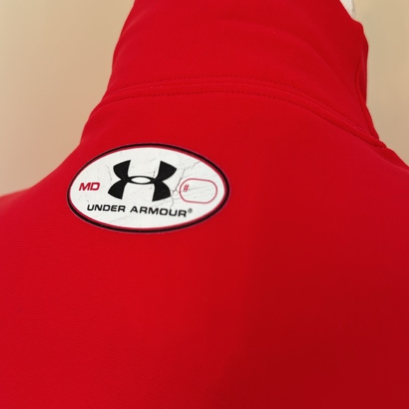 Under Armour Women's Long Sleeve Mock Neck Top - Vibrant Red - Medium - Picture 5 of 12
